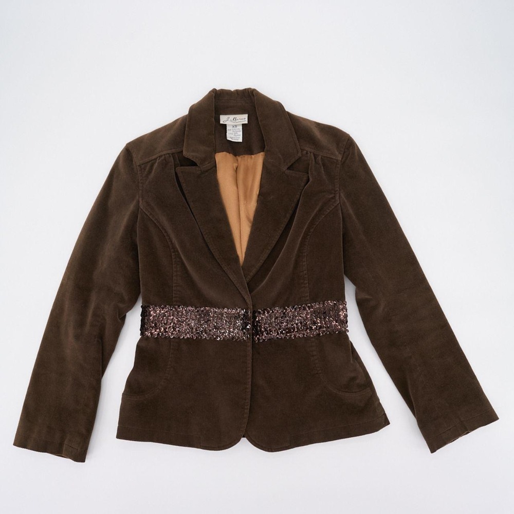 Y2K vintage 2000s L. Marco chocolate brown velvet blazer